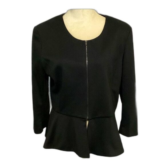New York and Co Blazer Jacket Women’s Size XL Stretch 3/4 Zipper Front - Picture 1 of 9